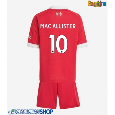Maglie da calcio Liverpool Alexis Mac Allister #10 Prima Maglia Bambino 2025-26 Manica Corta + Pantaloni corti)